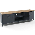 ТВ-тумба из металла и столешницей из массива дуба Metal Wood TV-Stand варинант исполнения - 3 | Loft Concept в Брянске