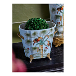 Кашпо из голубого фарфора с бронзовыми элементами Blue Garden варинант исполнения - 4 | Loft Concept в Брянске