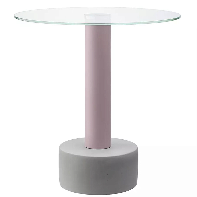 Кофейный столик с круглой прозрачной столешницей на розовом основании Round Table Розовый Синий Прозрачный Кофейный столик с круглой прозрачной столешницей на розовом основании Round Table Розовый Синий Прозрачный в Брянске | Loft Concept