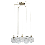 Люстра с 7-ю плафонами из прозрачного стекла в форме шара Orb Cascade  варинант исполнения - 4 | Loft Concept в Брянске