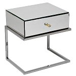 Тумбочка зеркальная с ящиком Mirror Chrome Cabinet варинант исполнения - 1 | Loft Concept в Брянске