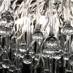 Люстра подвесная с прозрачными стеклянными подвесками в форме капель Диаметр 60 см Droplet Chandelier варинант исполнения - 17 | Loft Concept в Брянске