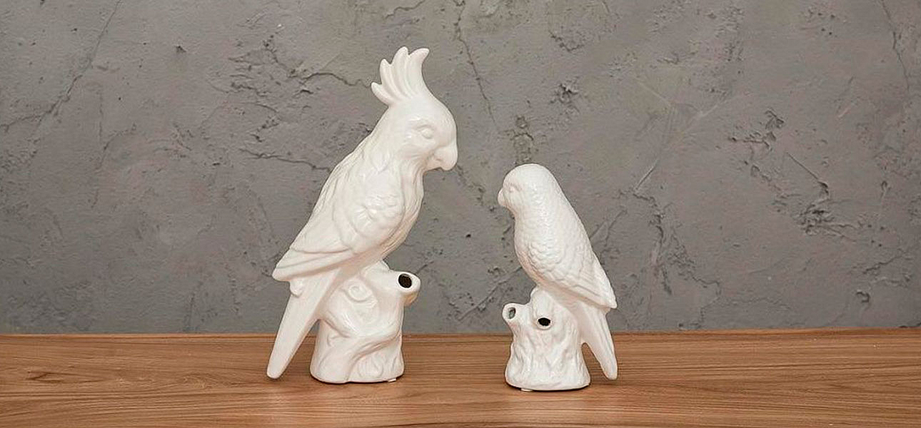 Фигурка керамика белый попугай Small Parrot Фигурка керамика белый попугай Small Parrot - Loft-Concept в Брянске
