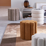 Пуф с обивкой из ткани букле Flo Brown Pouf варинант исполнения - 3 | Loft Concept в Брянске