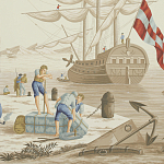 Обои ручная роспись Views of Italy Azure on Sepia варинант исполнения - 1 | Loft Concept в Брянске