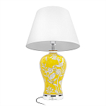 Настольная лампа желтая с изображением белых птиц Flight Among Acacia варинант исполнения - 3 | Loft Concept в Брянске