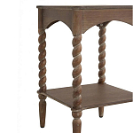 Приставной столик деревянный с резными ножками и нижней полкой Vintage Side Table Brown Wood варинант исполнения - 1 | Loft Concept в Брянске