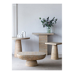 Столик кофейный кремового цвета с овальной столешницей и круглым основанием Cream Dalmen Table варинант исполнения - 8 | Loft Concept в Брянске