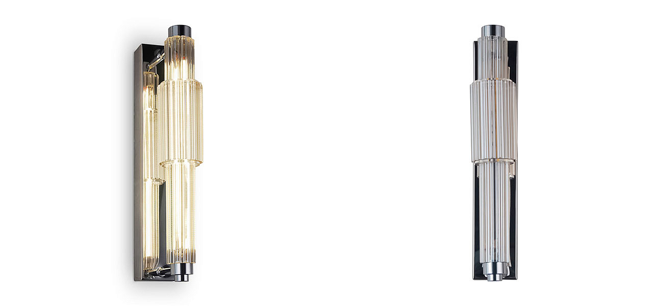 Бра с вертикальным узким плафоном Fuse Crystal Beige Бра с вертикальным узким плафоном Fuse Crystal Beige - Loft-Concept в Брянске