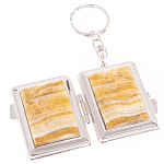 Зеркало брелок складное двухстороннее из натурального камня Оникс Silver Stone Mirrors варинант исполнения - 2 | Loft Concept в Брянске