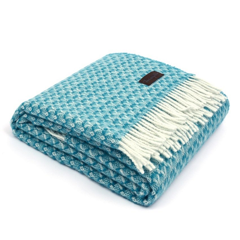 Плед BRIAS TRIANGLE 1510 Marzotto Голубой в Брянске | Loft Concept 