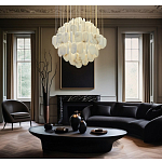 Люстра с овальными подвесками из натурального камня Spatial Composition варинант исполнения - 7 | Loft Concept в Брянске