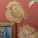 Обои с вышивкой ручной работы Deco Flowers Original colourway on wool sateen варинант исполнения - 2 | Loft Concept в Брянске