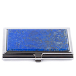 Визитница карманная металлическая с накладкой из натурального камня Лазурит Stone Business Card Holders  варинант исполнения - 1 | Loft Concept в Брянске