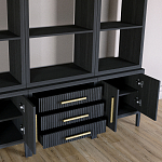 Модульный стеллаж Primo из трех составных элементов Черный дуб варинант исполнения - 5 | Loft Concept в Брянске