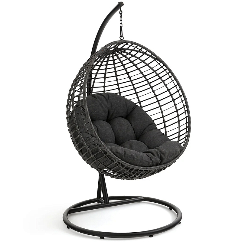 Подвесное уличное кресло Wallaker Hanging Chair Черный Подвесное уличное кресло Wallaker Hanging Chair Черный в Брянске | Loft Concept