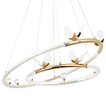 Кольцевая люстра с декором в виде бабочек Glass Butterflies Two Rings Chandelier варинант исполнения - 1 | Loft Concept в Брянске