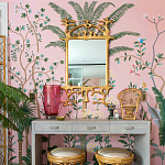 Обои ручная роспись Amazonia Florence Pink dyed silk варинант исполнения - 4 | Loft Concept в Брянске