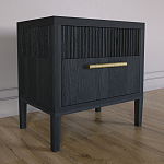 Прикроватная Тумбочка Primo с двумя ящиками Черный дуб варинант исполнения - 5 | Loft Concept в Брянске