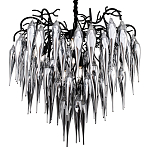 Люстра со стеклянными подвесками дымчатого цвета Ambre Glass Chandelier 80 варинант исполнения - 1 | Loft Concept в Брянске