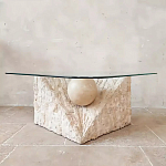 Дизайнерский журнальный стол в виде раковины с жемчужиной под прозрачной столешницей Fahin варинант исполнения - 2 | Loft Concept в Брянске