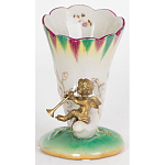 Ваза из фарфора с бронзовой фигуркой ангела Eden Garden porcelain and bronze варинант исполнения - 1 | Loft Concept в Брянске