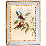 Постер с изображением птиц и цветов в зеркальной раме Blooming Birds Poster варинант исполнения - 3 | Loft Concept в Брянске