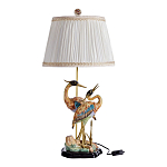 Настольная лампа с абажуром и основанием в виде двух цапель Porcelain Heron Lamp варинант исполнения - 1 | Loft Concept в Брянске
