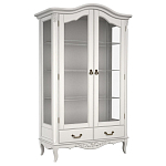 Витрина белая двухдверная с 4-мя полками и 2-мя ящиками в стиле прованс White Provence варинант исполнения - 1 | Loft Concept в Брянске