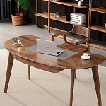 Стол рабочий округлой формы с ящиком  Working Moonnut Table варинант исполнения - 2 | Loft Concept в Брянске