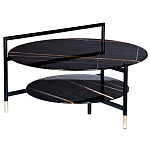 Стол журнальный круглый черный с полкой Inherence варинант исполнения - 1 | Loft Concept в Брянске