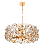 Люстра круглая золотого цвета с круглыми хрустальным элементами Solyria варинант исполнения - 3 | Loft Concept в Брянске