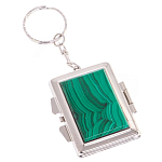 Зеркало брелок складное двухстороннее из натурального камня Малахит Stone Mirrors варинант исполнения - 1 | Loft Concept в Брянске