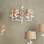 Люстра с белым каркасом и тканевыми абажурами Natural Stems варинант исполнения - 4 | Loft Concept в Брянске