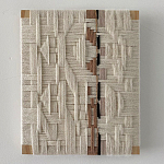 Текстильное панно ручной работы из хлопкового шнура wall panel line beige варинант исполнения - 1 | Loft Concept в Брянске