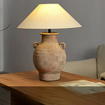 Настольная лампа керамическая с ручками и тканевым абажуром Eastern Tale варинант исполнения - 1 | Loft Concept в Брянске