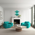 Подвесной вязаный бирюзовый светильник «Звезда Востока 02» варинант исполнения - 1 | Loft Concept в Брянске