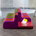 Дизайнерский кофейный стол на круглых ножках Poltronova T02 Pink Coffee Table варинант исполнения - 11 | Loft Concept в Брянске