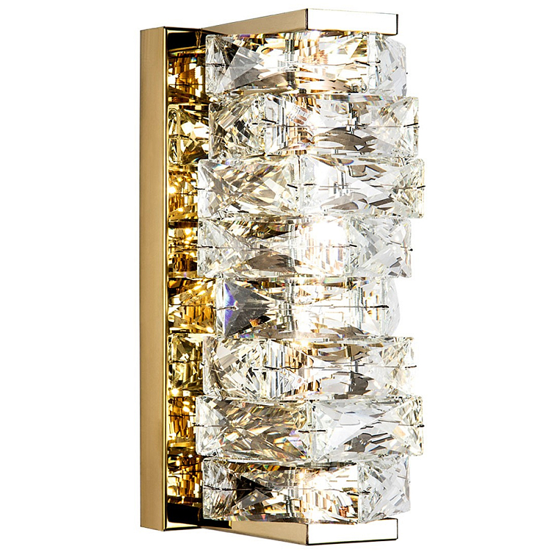 Бра с хрустальным декором Heavenly Crystal Wall Lamp Прозрачный Золотой Хром Бра с хрустальным декором Heavenly Crystal Wall Lamp Прозрачный Золотой Хром в Брянске | Loft Concept