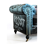 Диван в Лофт Честерфильд граффити из винтажной кожи GRAFFITI PARA Chesterfield варинант исполнения - 4 | Loft Concept в Брянске