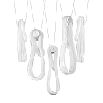 Подвесной светильник белого цвета с 6-ю изогнутыми плафонами Flow Loop варинант исполнения - 8 | Loft Concept в Брянске