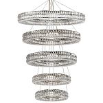 Многоярусная Люстра Elizabeth Хром Вертикальная композиция из пяти хрустальных светильников варинант исполнения - 1 | Loft Concept в Брянске