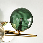 Бра с рифлёными шарообразными плафонами прозрачного и зелёного цвета Bolle Multi Color hanging lamp варинант исполнения - 4 | Loft Concept в Брянске