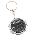 Зеркало брелок карманное двухстороннее из натурального камня Серафинит Stone Mirrors варинант исполнения - 5 | Loft Concept в Брянске