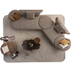 Угловой диван Calypso с поворотным механизмом и пуфом   варинант исполнения - 6 | Loft Concept в Брянске