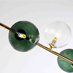 Люстра подвесная линейная с рифлеными стеклянными плафонами Bolle Multi Color варинант исполнения - 4 | Loft Concept в Брянске