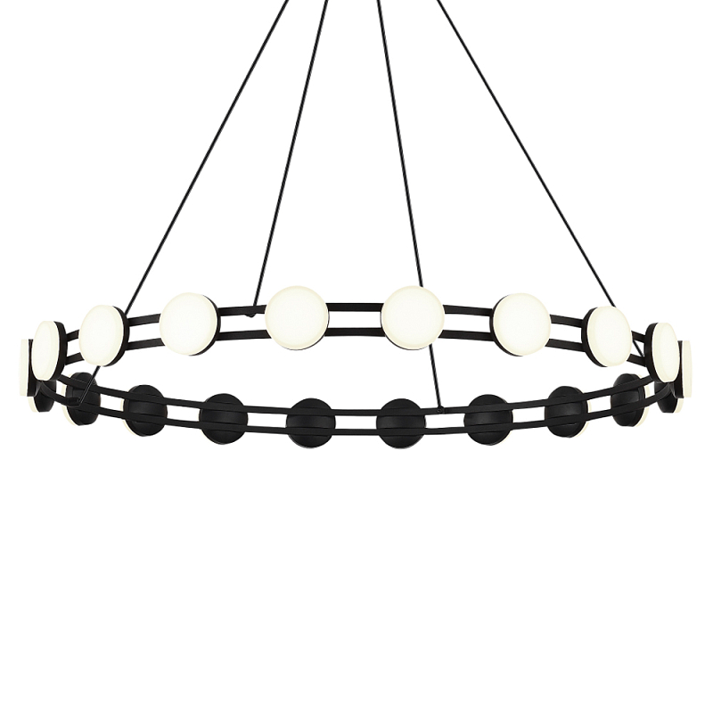 Люстра кольцевая с круглыми светодиодными источниками света Maxine Light Черный Золотой Белый в Брянске | Loft Concept 