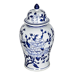 Ваза с крышкой и синим цветочным узором Blue & White Ornament  варинант исполнения - 1 | Loft Concept в Брянске