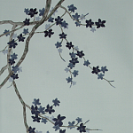 Обои ручная роспись Cherry Tree Original colourway on Adam Grey dyed silk варинант исполнения - 2 | Loft Concept в Брянске