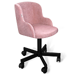Стул с мягкой розовой обивкой из велюра и подъемно-поворотным механизмом на черных колесиках Harper Pink варинант исполнения - 1 | Loft Concept в Брянске